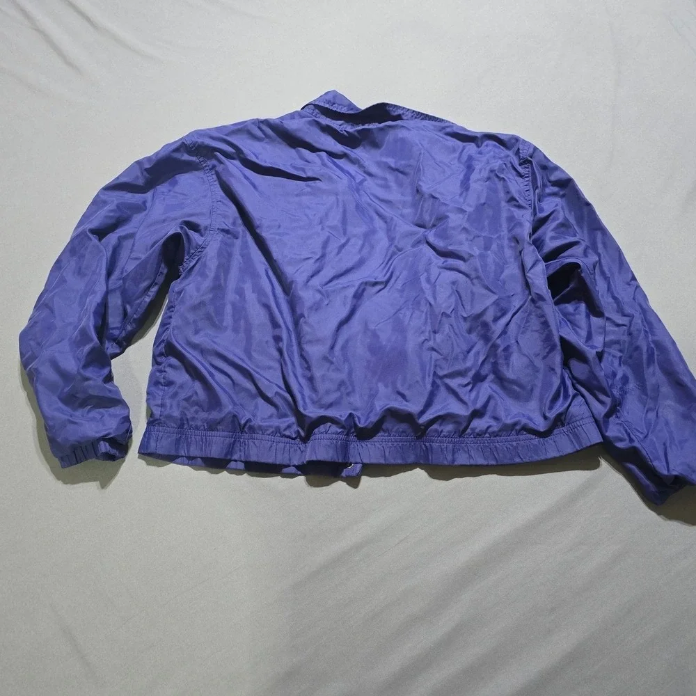 Nike Windbreaker Jacket Womens Medium Purple Vintage Snap Front Coaches Lined